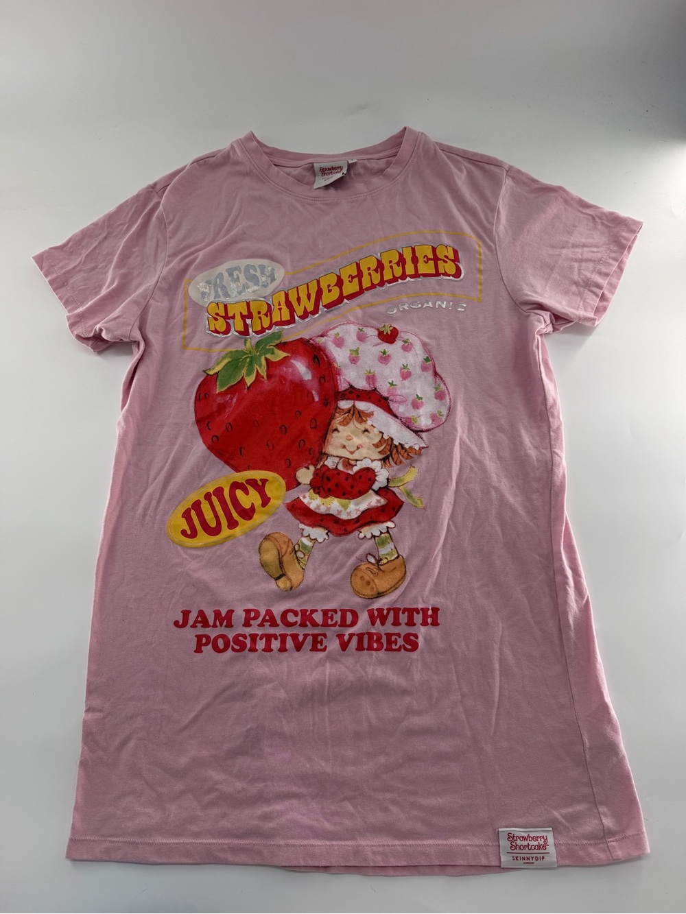 Strawberry Shortcake Skinnydip London Pink Long T Shirt Mini Dress Night Gown